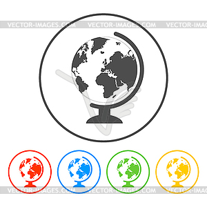 Geography school earth globe web icon.  - vector image