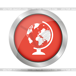 Geography school earth globe web icon.  - vector clipart