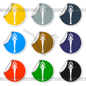 Torch icon - - vector image