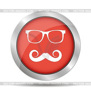Mustache and Glasses icon - vector clip art