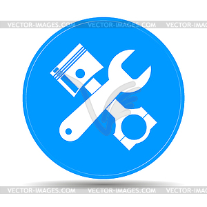 Tools and piston Icon. Service simbol. Repair singn - vector image