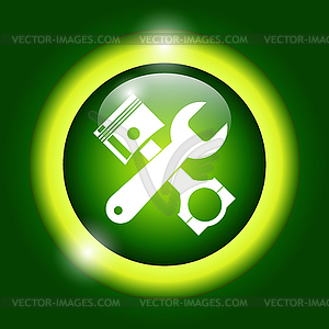 Tools and piston Icon. Service simbol. Repair singn - stock vector clipart