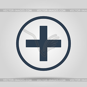 Medical sign in glossy button - vector clipart