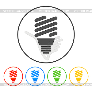 Energy saving fluorescent light bulb icon - vector image