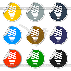 Energy saving fluorescent light bulb icon - vector EPS clipart