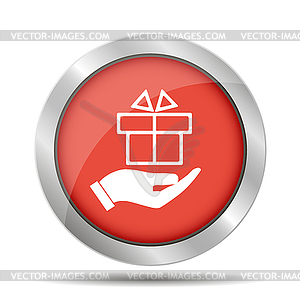 Hand and gift icon - royalty-free vector clipart