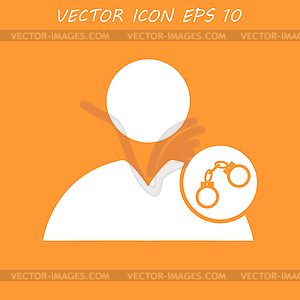 User icon, handcuffs icon - vector clipart