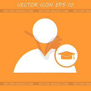 User icon Graduation cap - vector image