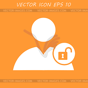 User icon, lock icon - royalty-free vector image