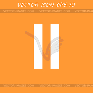 Pause flat web icon - vector clip art