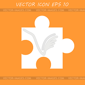 Puzzle Icon on Internet Button Original - vector clipart