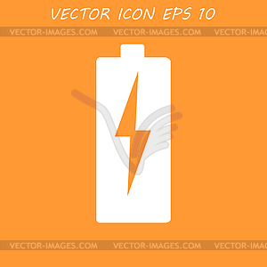 Flat Battery Sign Charging Energy - vector clipart