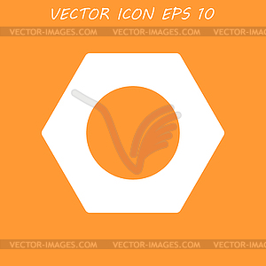 Nut flat icon - vector clip art