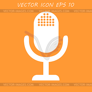 Microphone web icon, flat design - vector clip art