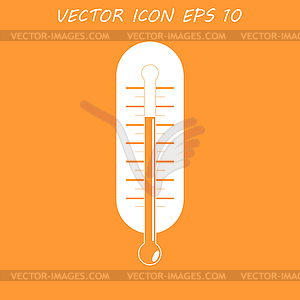 Flat style with long shadows, thermometer icon  - vector image