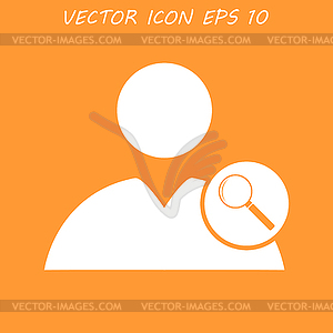 Magnifier - User icon - vector clipart