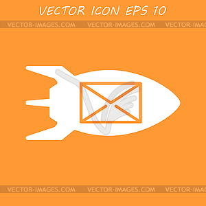 Rocket with an icon - vector image