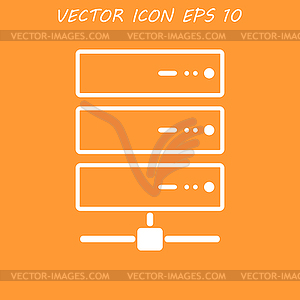 Computer Server icon, flat design - vector image