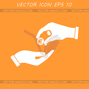 Give alms Flat icon - vector clipart