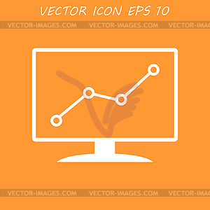 Computer monitors with different graphs - vector clip art