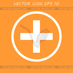 Medical sign in glossy button - vector image