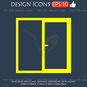 Flat Window icon, - vector image