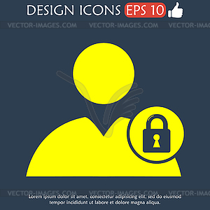 User icon, lock icon - vector image