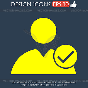 Flat icon of add friend - vector image