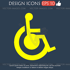 Cripple Flat Simple Icon - vector clipart