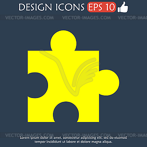 Puzzle Icon on Internet Button Original - vector image