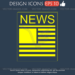 Flat icon of news - vector clip art