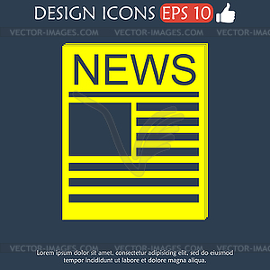 Flat icon of news - vector clipart