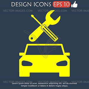 Car service icon - vector image