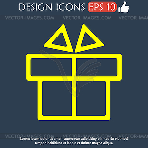 Gift box itson - icon - vector clip art