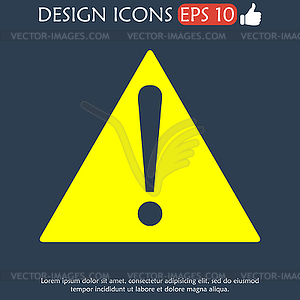 Attention sign with exclamation mark icon - vector clipart