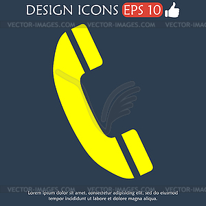 Flat icon of phone - vector clipart