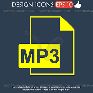 Mp3 file icon - vector clip art