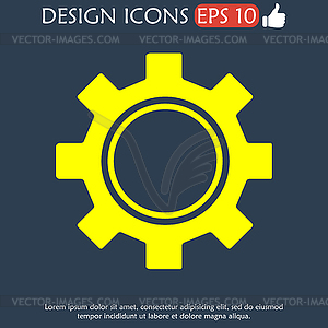 Gears icon, . Flat design style - vector clip art