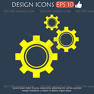 Gears icon, . Flat design style - vector image