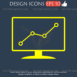 Computer monitors with different graphs - vector image