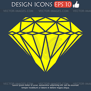 Diamond icon - - vector clipart