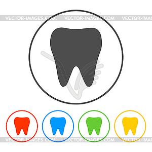 Tooth Icon - color vector clipart