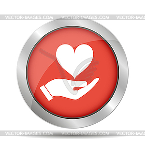 Icon - hands holding heart - stock vector clipart