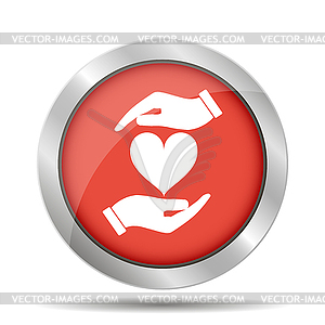Икона - руки держат сердце - рисунок в векторе