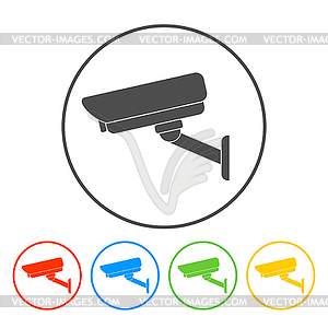Silhouette of surveillance cameras - vector clip art