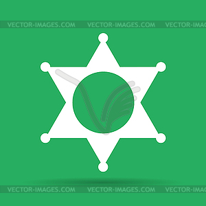 Sheriff star. Flat web icon or sign on grey - vector image
