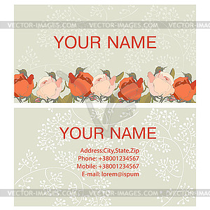 Business card8roses-0 - vector clipart