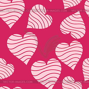 Stripe hearts pattern - vector image