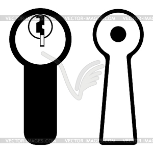 Two keyhole icon - vector image