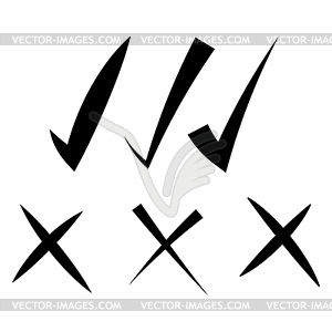 Check and cross mark Royalty Free Vector Image